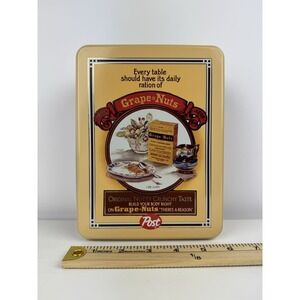 Vintage Style Post Cereal Tin Box Advertising Retro Kitchen Storage Container